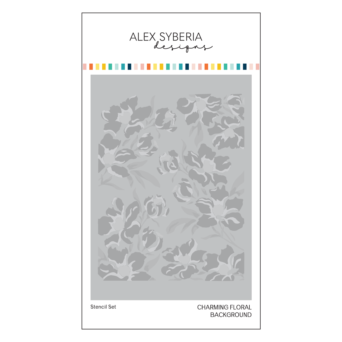 Alex Syberia Designs Charming Floral Background Stencil Set