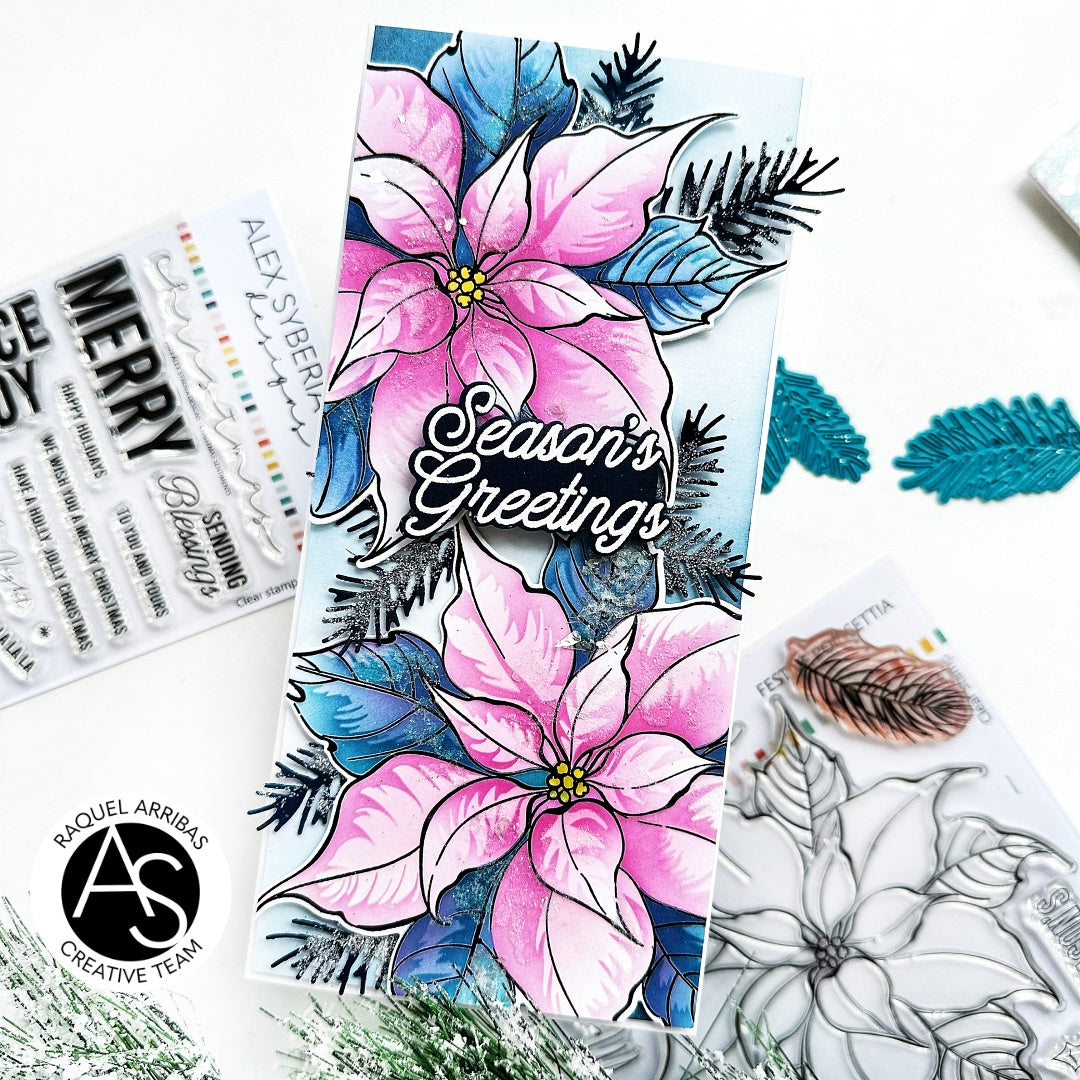 Alex Syberia Designs Festive Poinsettia Stamp Set