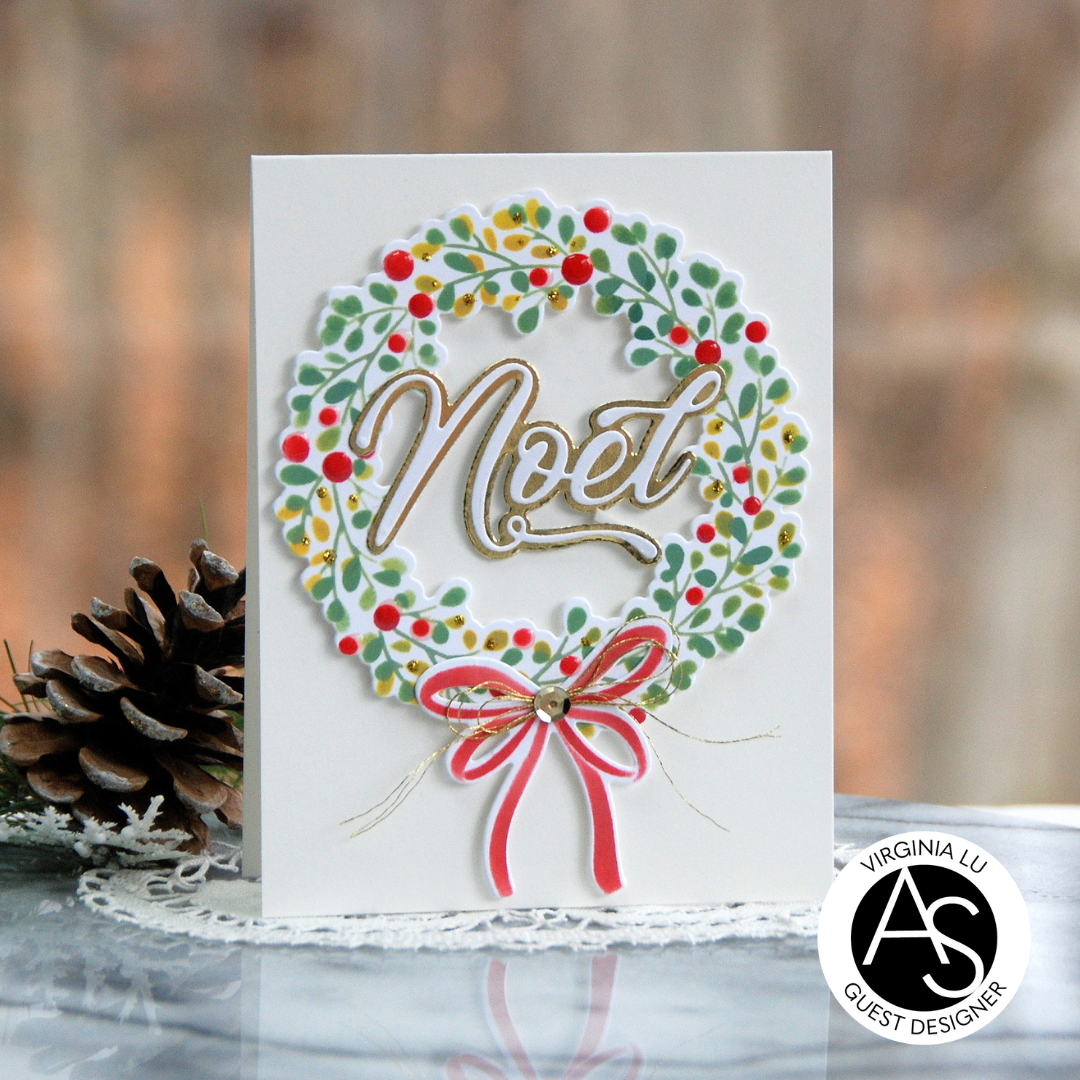 Alex Syberia Designs Holiday Wreath & Branch Stencil & Die Set