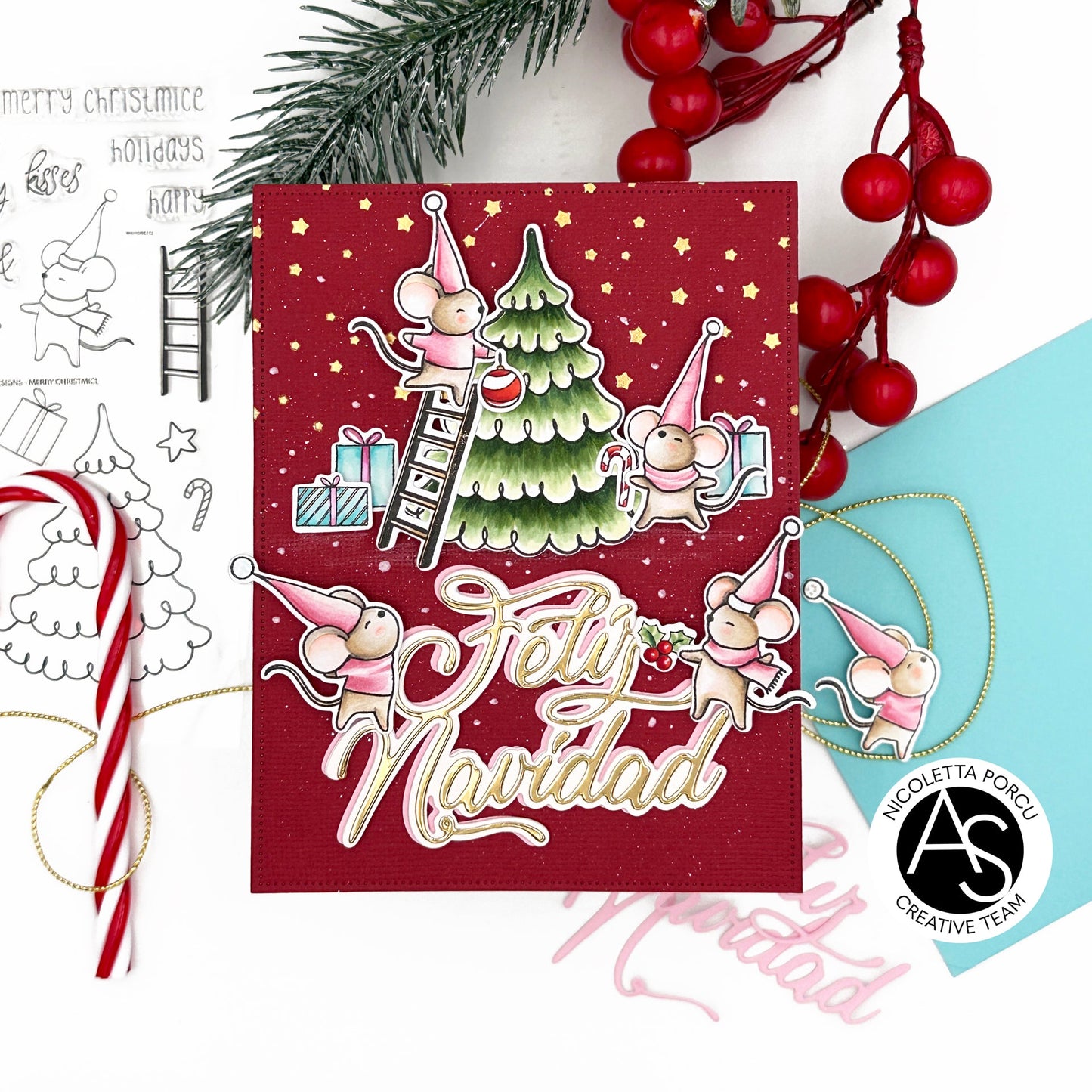 Alex Syberia Designs Merry Christmice Stamp Set