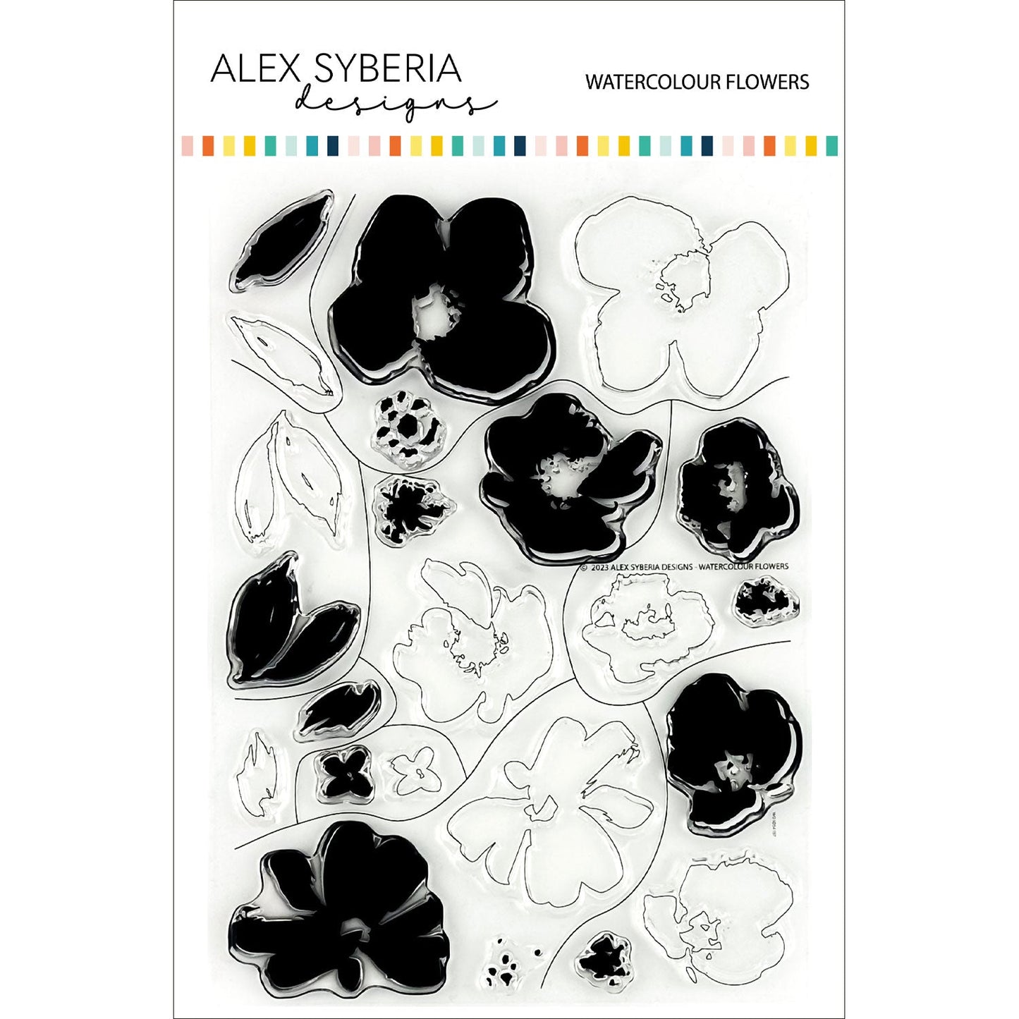 Alex Syberia Designs Watercolour Flowers Stamp Set