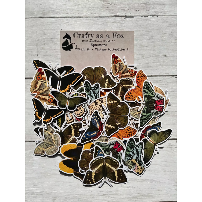 Crafty as a Fox Stick It! - Vintage Butterflies 2 - 52 Pieces