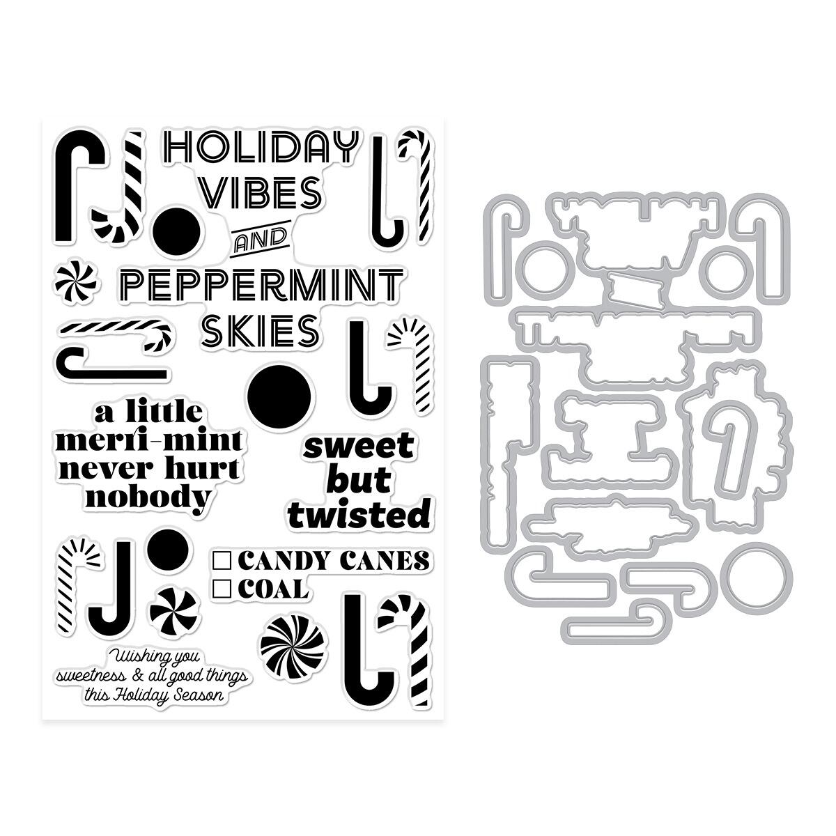 Hero Arts A Little Merri-Mint Stamp & Cut Set from the Candy Cane Season Collection