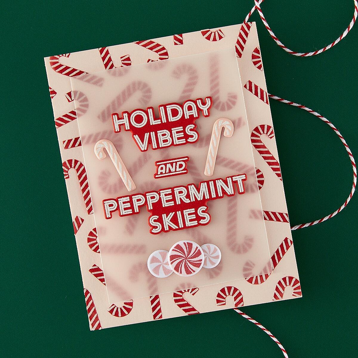 Hero Arts A Little Merri-Mint Stamp & Cut Set from the Candy Cane Season Collection