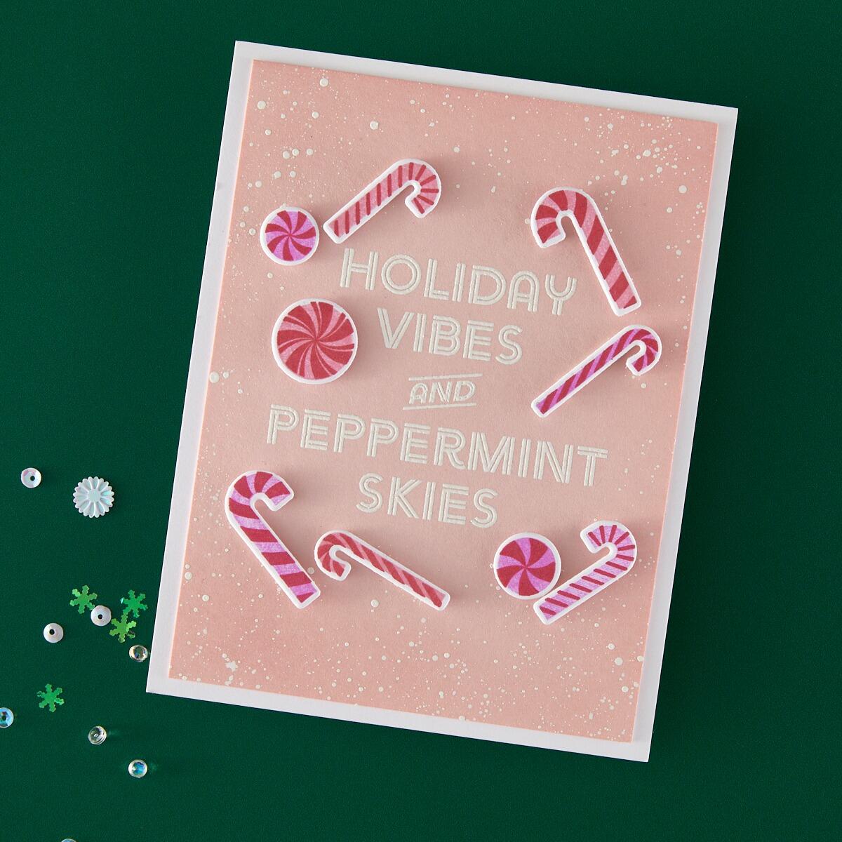 Hero Arts A Little Merri-Mint Stamp & Cut Set from the Candy Cane Season Collection