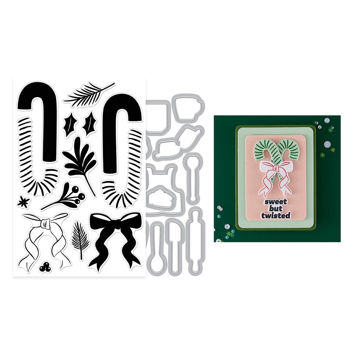Hero Arts Candy Cane Swag Stamp & Cut Set from the Candy Cane Season Collection