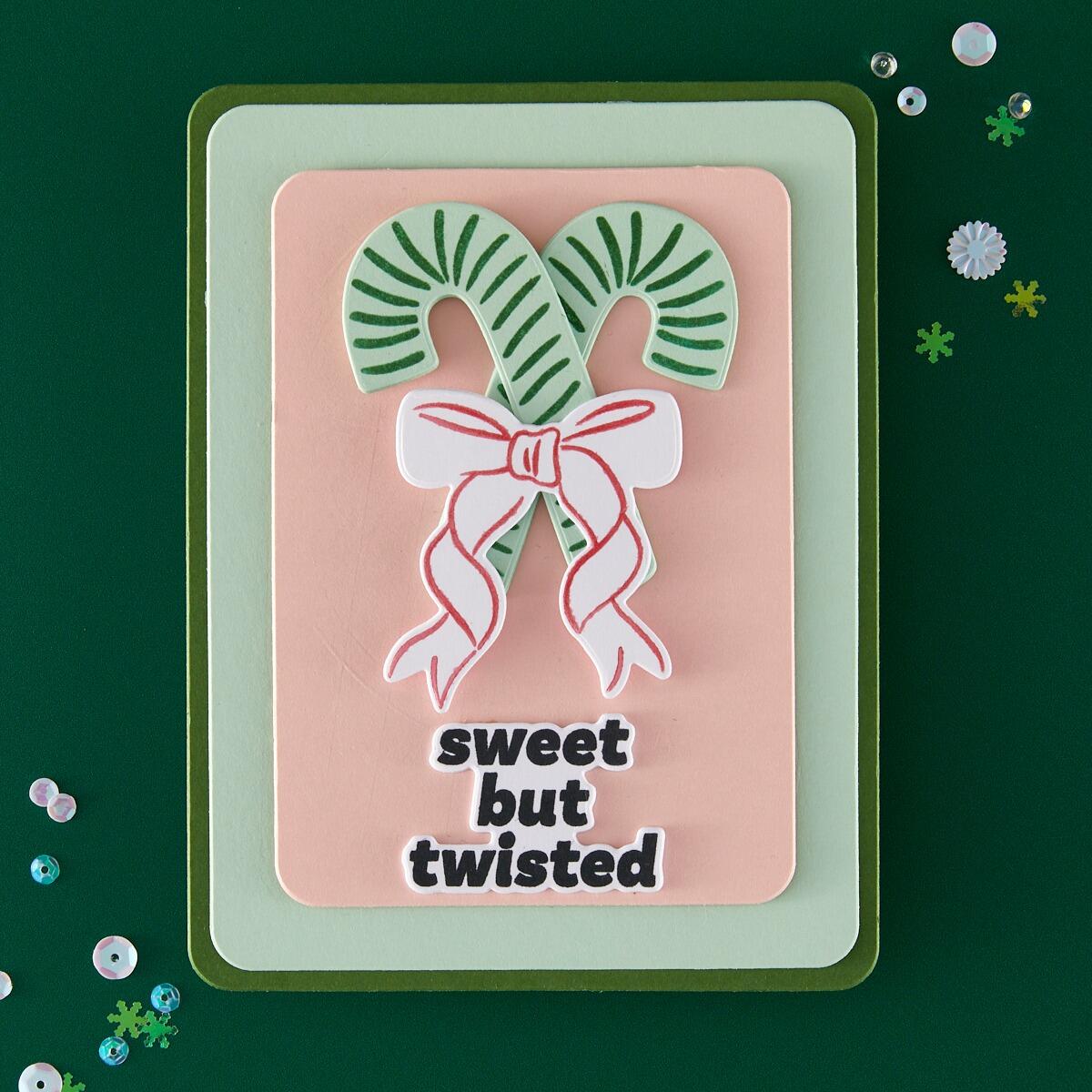 Hero Arts Candy Cane Swag Stamp & Cut Set from the Candy Cane Season Collection