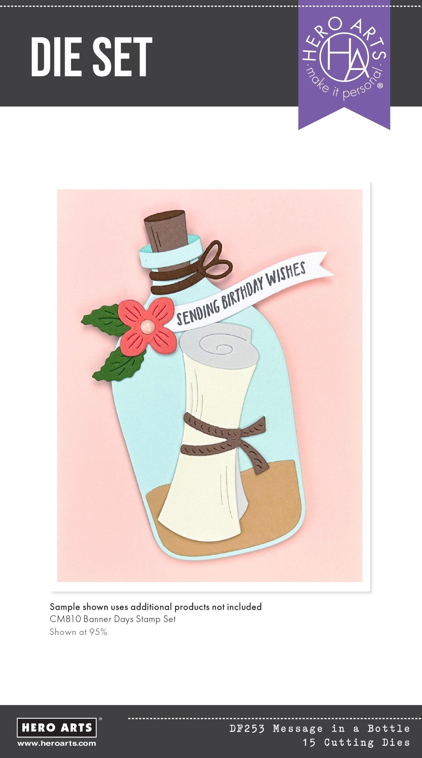 Hero Arts Message in a Bottle Etched Dies from the Summer by The Shore Collection