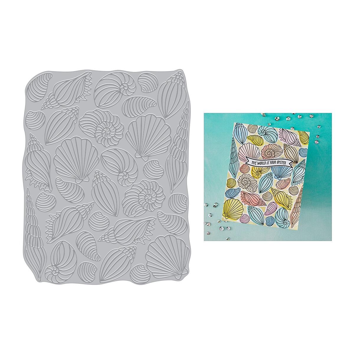 Hero Arts Scattered Shells BetterPress + Foil Plate from the Summer by The Shore Collection