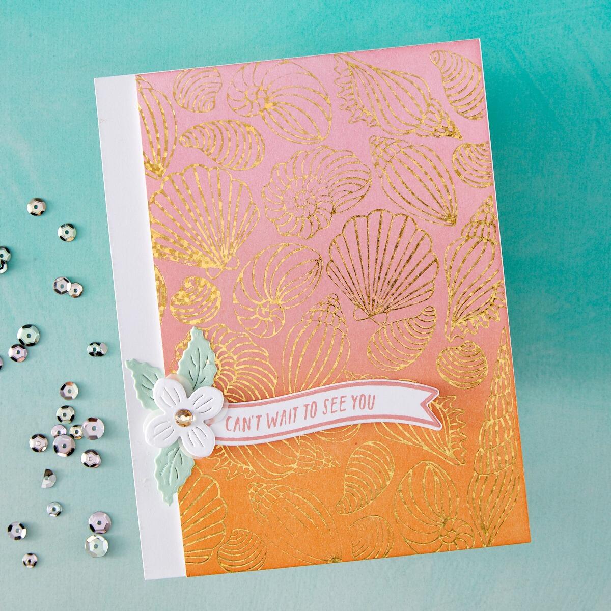 Hero Arts Scattered Shells BetterPress + Foil Plate from the Summer by The Shore Collection
