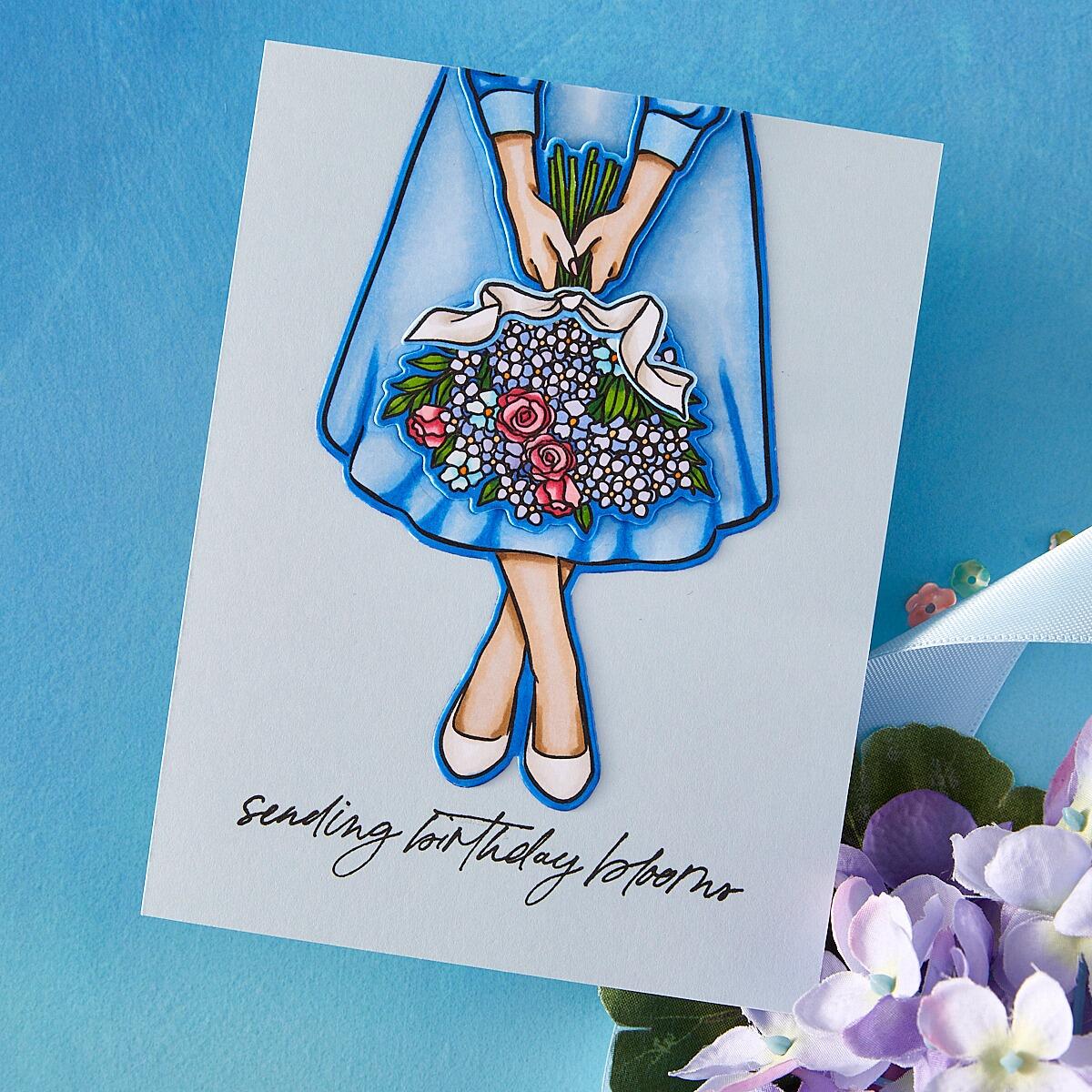 Hero Arts Summer Bouquet Stamp & Cut Set from the Seaside Blooms Collection