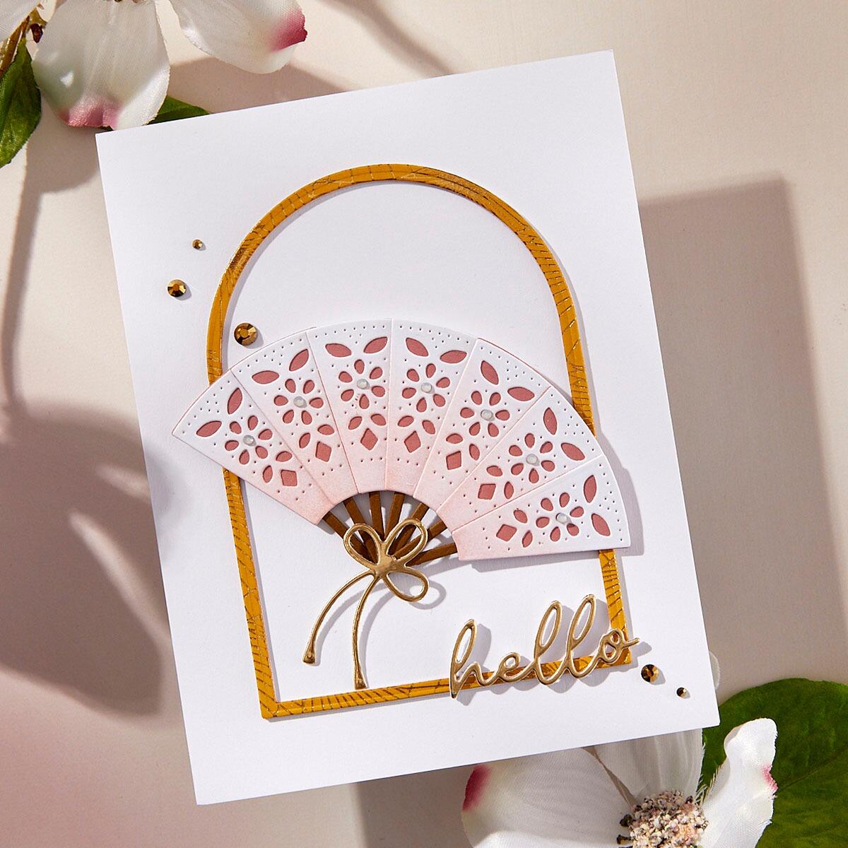 Spellbinders Fan & Bow Etched Dies from the Spring in Kyoto Collection by Alex Syberia Designs
