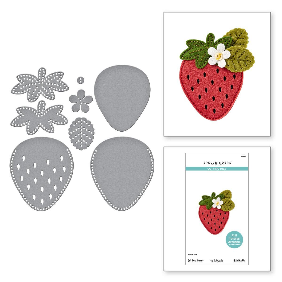 Spellbinders Felt Berry Blossom Etched Dies from the Summer Felt Stitch & Create Collection by Nichol Spohr - Spellbinders - 2