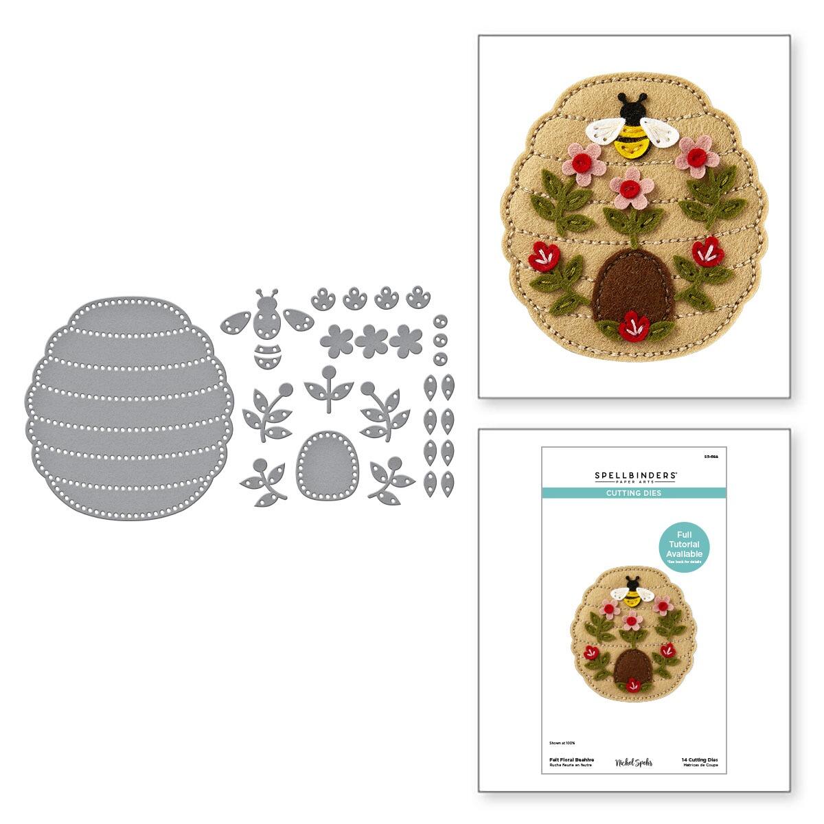 Spellbinders Felt Floral Beehive Etched Dies from the Summer Felt Stitch & Create Collection by Nichol Spohr - Spellbinders - 2