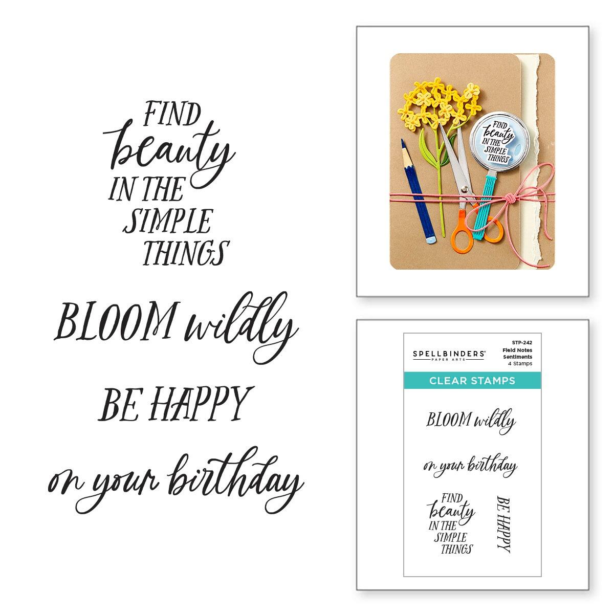 Spellbinders Field Notes Sentiments Clear Stamp Set from the Field Notes Collection