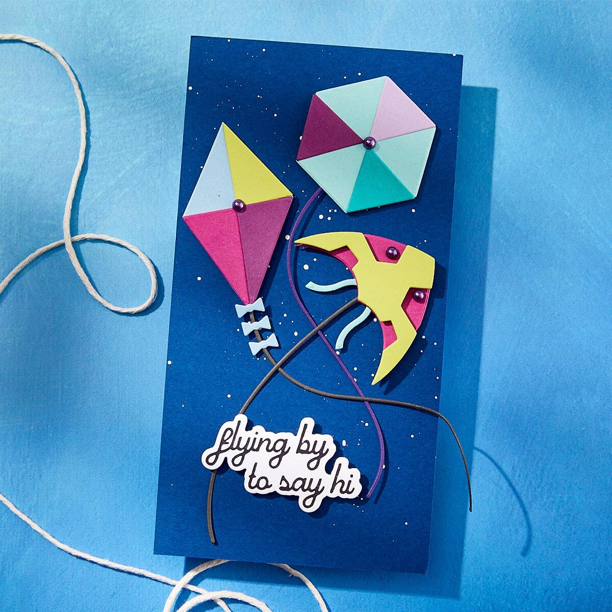 Spellbinders Fly a Kite Etched Dies from the Sky's the Limit Collection by Simon Hurley
