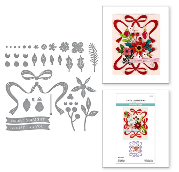 Spellbinders Gifting Bow Etched Dies from the Merry Moments Collection