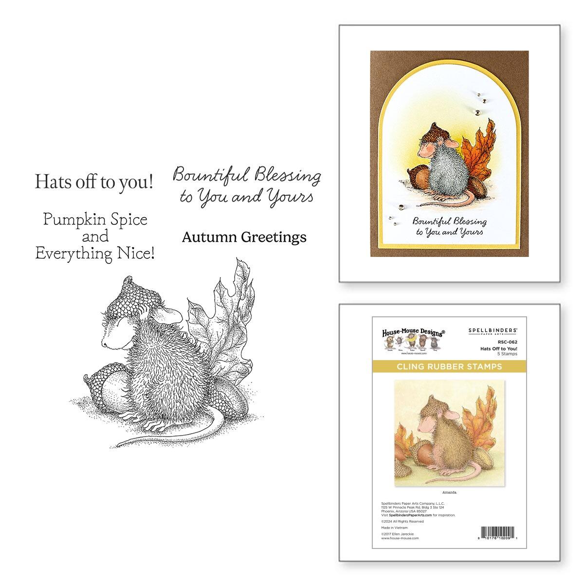 Spellbinders Hats Off to You! Cling Rubber Stamp Set from the House-Mouse Tree-mendous Christmas Collection