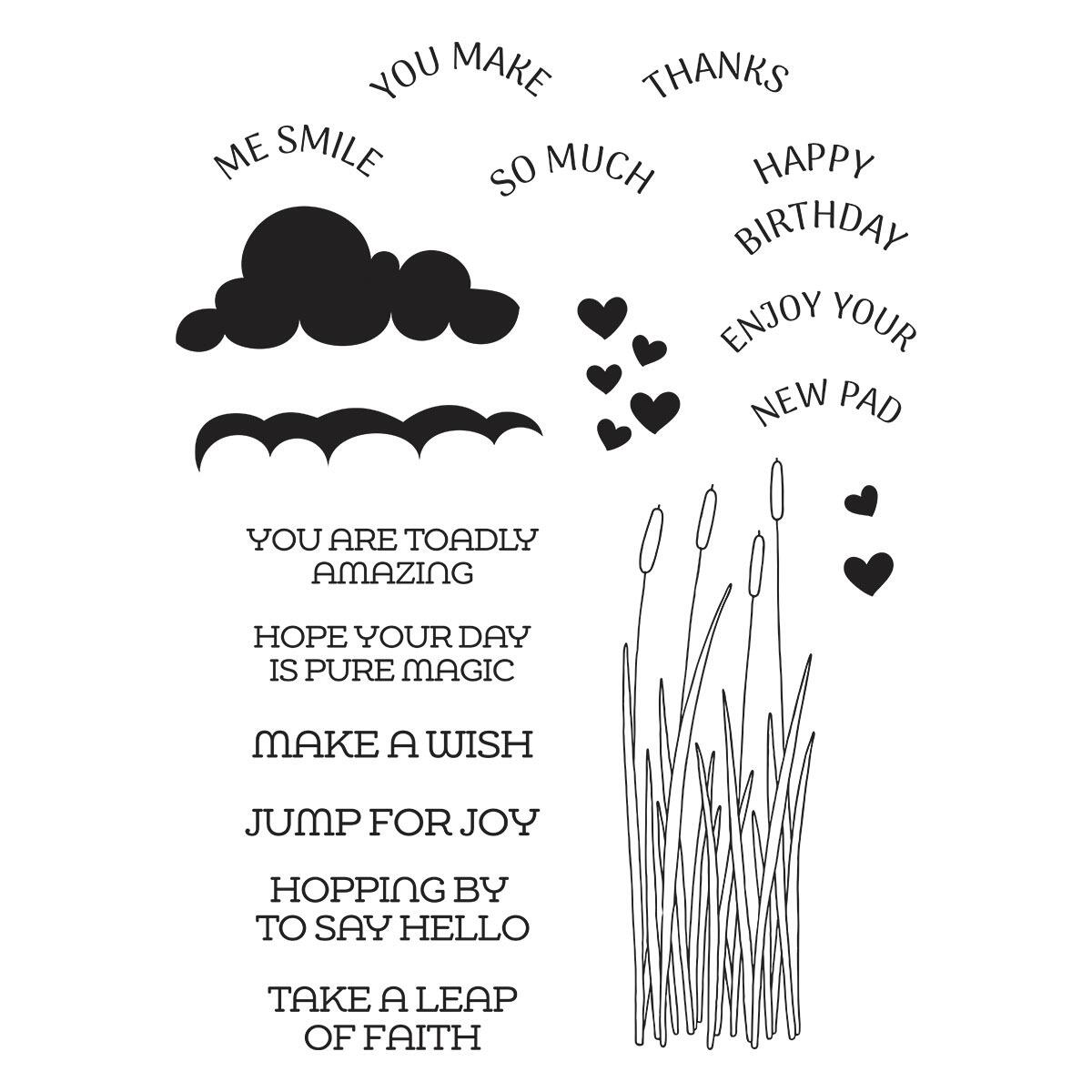 Spellbinders Jump for Joy Sentiments Clear Stamp Set from the Jump for Joy Collection