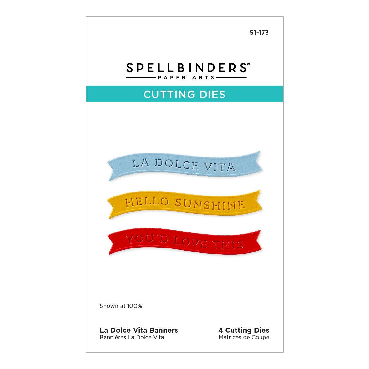 Spellbinders La Dolce Vita Banners Etched Dies for cardmaking