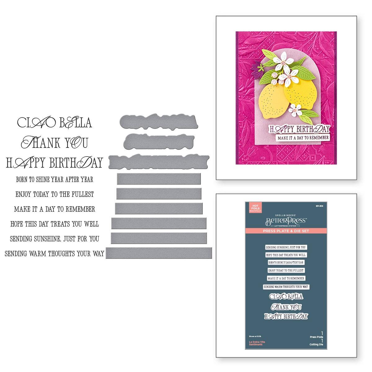 Elegant letterpress sentiment set for cardmaking