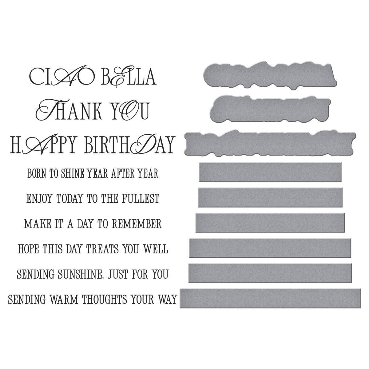 La Dolce Vita BetterPress sentiment die set by Spellbinders
