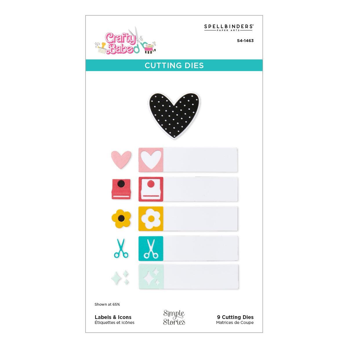 Spellbinders Labels & Icons Etched Dies from the Crafty Babe Collection with Simple Stories