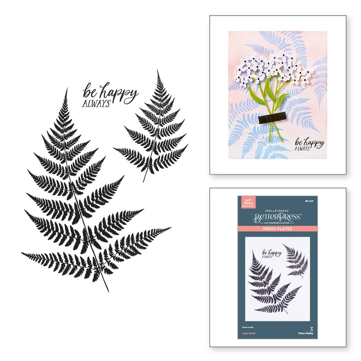 Spellbinders Lush Ferns BetterPress Plate from the Field Notes Collection
