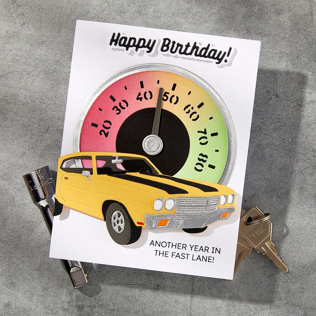 Spellbinders Muscle Car Etched Dies from the Classic Road Legends Collection by Mindy Eggen