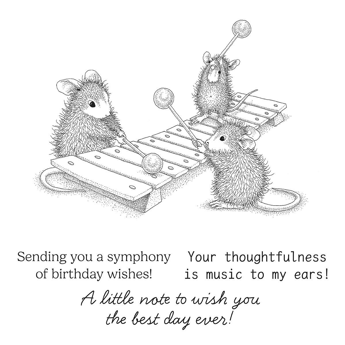 Spellbinders Music to My Ears Cling Rubber Stamp Set from the House-Mouse Rare Bloom Collection