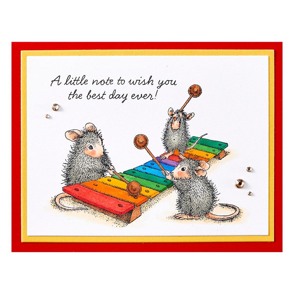 Spellbinders Music to My Ears Cling Rubber Stamp Set from the House-Mouse Rare Bloom Collection