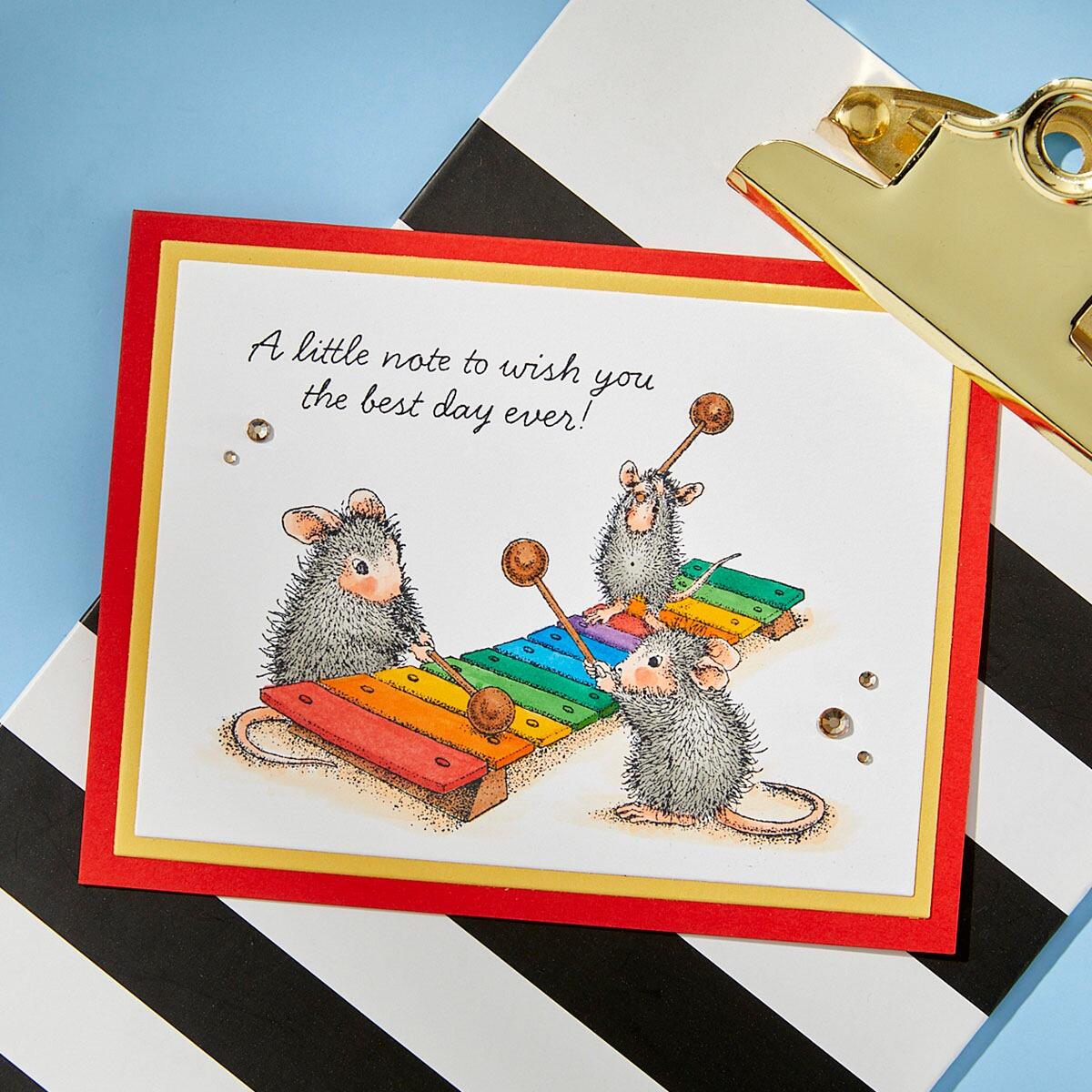 Spellbinders Music to My Ears Cling Rubber Stamp Set from the House-Mouse Rare Bloom Collection