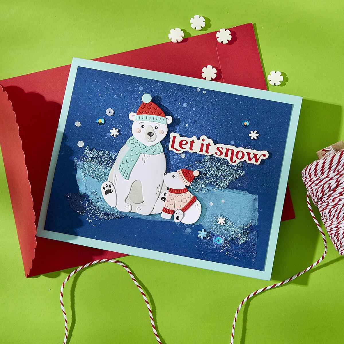 Spellbinders Polar Bear Pals Etched Dies from the North Pole Friends Collection by Simon Hurley