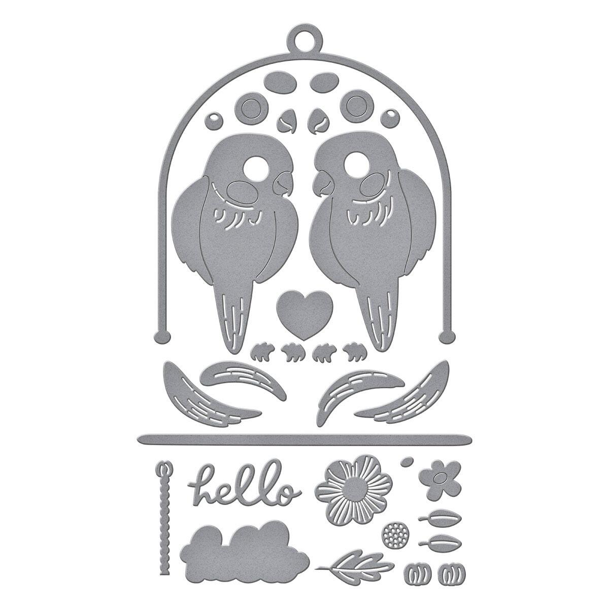 Spellbinders Pretty Birds Etched Dies from the Cheerful Chirps Collection - Spellbinders - 3