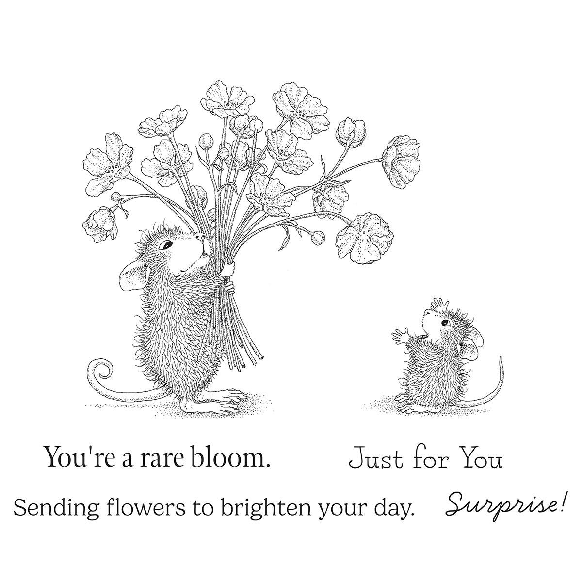 Spellbinders Rare Bloom Cling Rubber Stamp Set from the House-Mouse Rare Bloom Collection