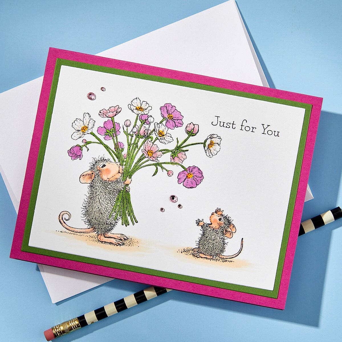 Spellbinders Rare Bloom Cling Rubber Stamp Set from the House-Mouse Rare Bloom Collection