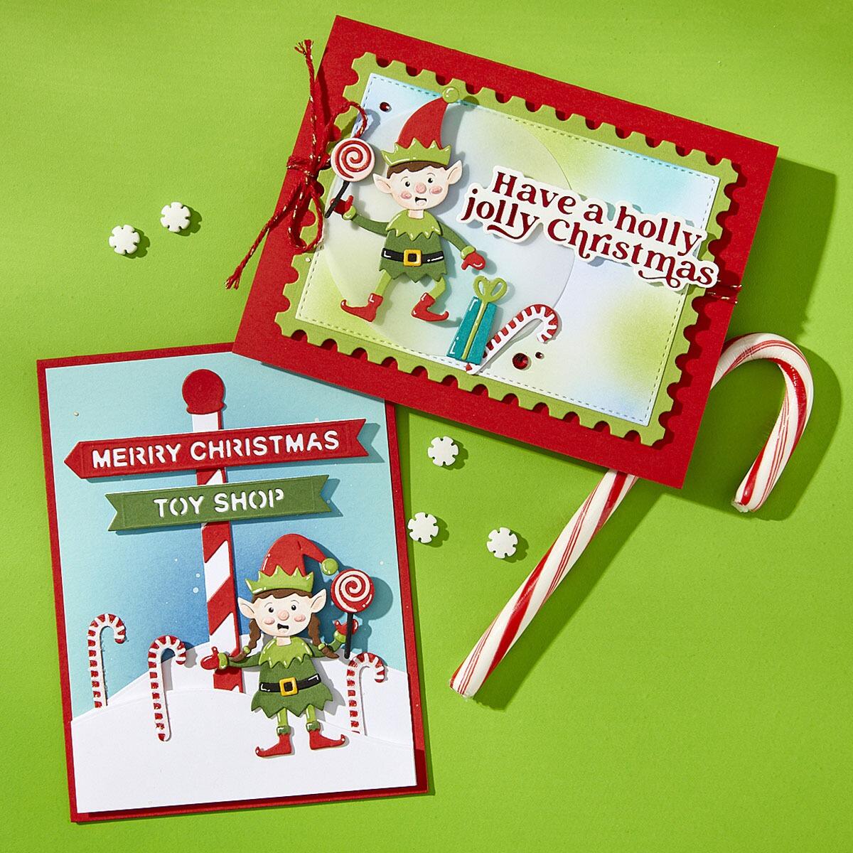 Spellbinders Santa's Elves Etched Dies from the North Pole Friends Collection by Simon Hurley