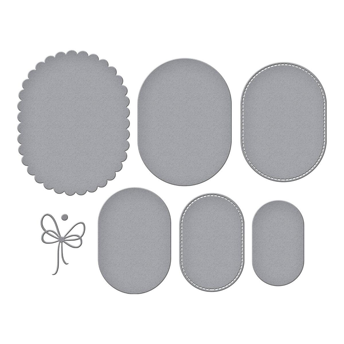 Spellbinders Scallop and Stitched Edge Ovals Etched Dies from the Wildflowers Collection by Lisa Horton