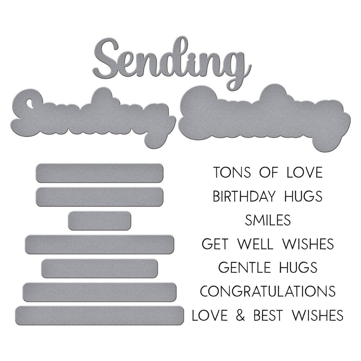 Spellbinders Sending Smiles Sentiments Clear Stamp & Die Set from the Wildflowers Collection by Lisa Horton