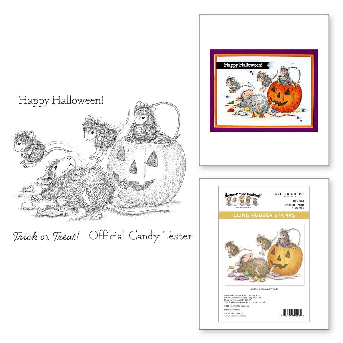 Spellbinders Trick or Treat! Cling Rubber Stamp Set from the House-Mouse Tree-mendous Christmas Collection
