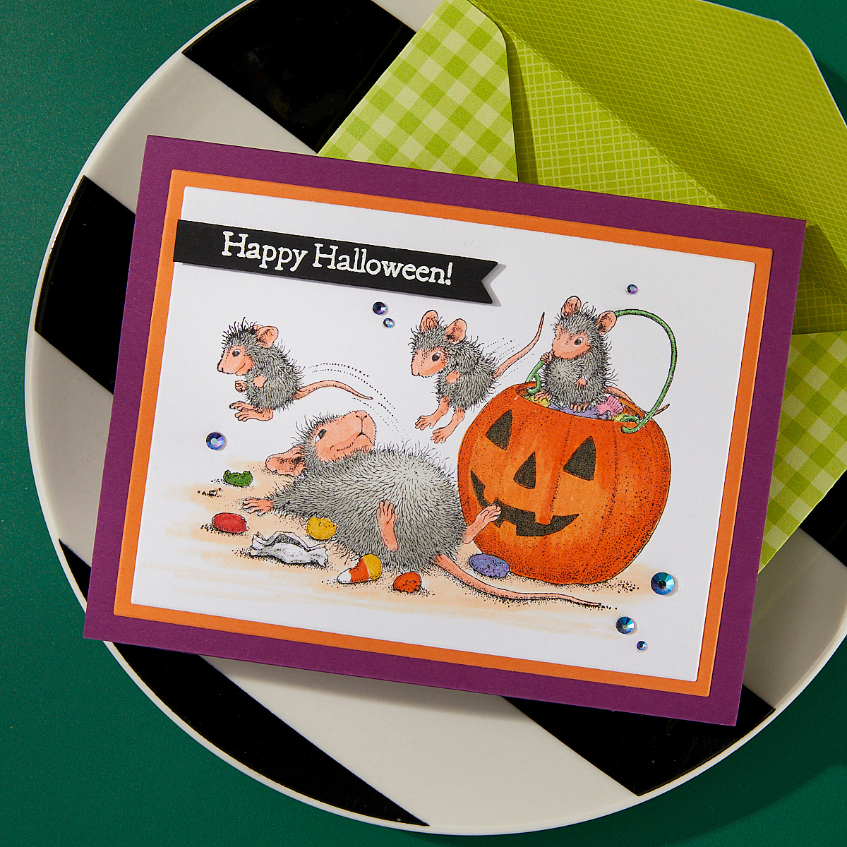 Spellbinders Trick or Treat! Cling Rubber Stamp Set from the House-Mouse Tree-mendous Christmas Collection