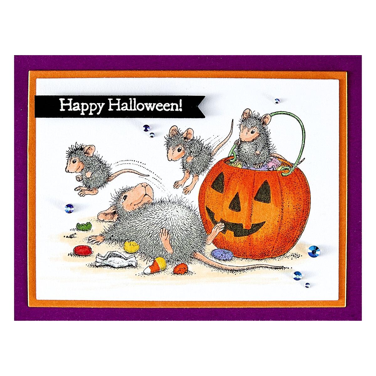 Spellbinders Trick or Treat! Cling Rubber Stamp Set from the House-Mouse Tree-mendous Christmas Collection