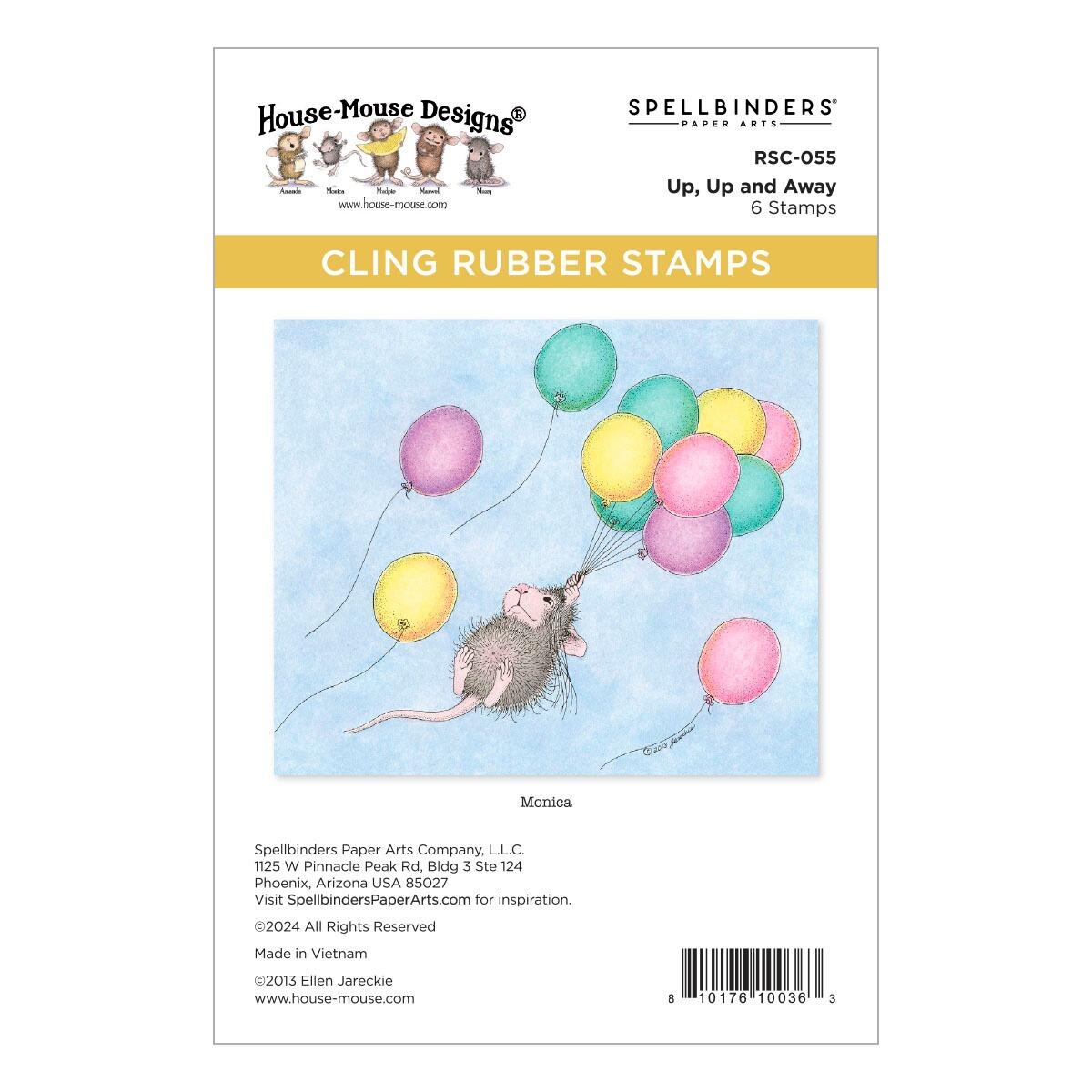 Spellbinders Up, Up and Away Cling Rubber Stamp Set from the House-Mouse Rare Bloom Collection