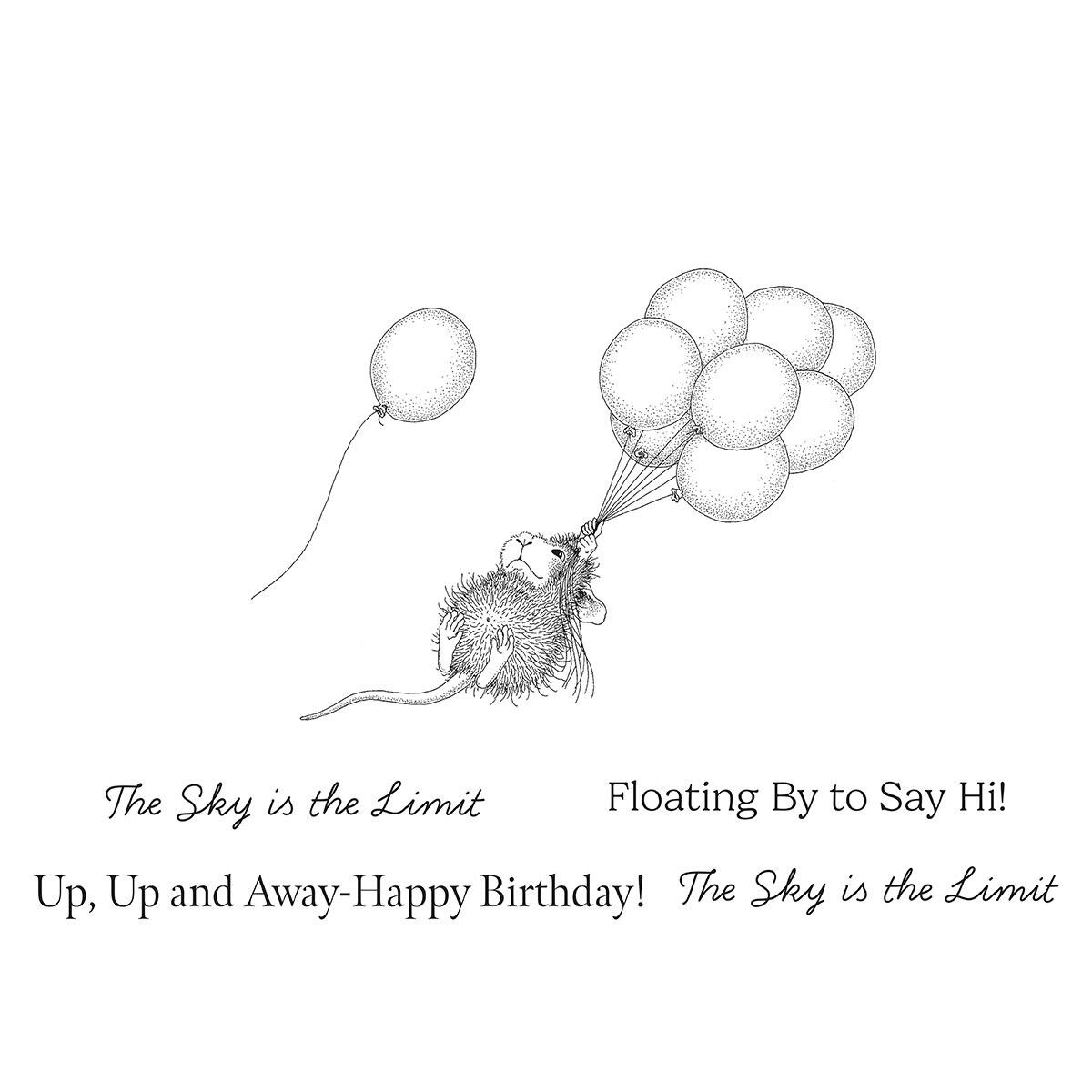 Spellbinders Up, Up and Away Cling Rubber Stamp Set from the House-Mouse Rare Bloom Collection