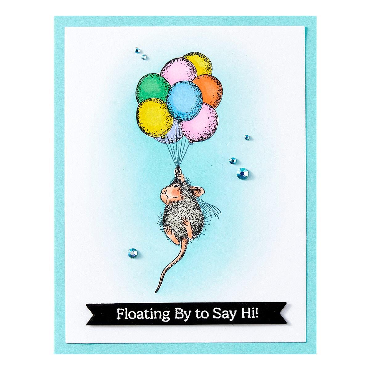 Spellbinders Up, Up and Away Cling Rubber Stamp Set from the House-Mouse Rare Bloom Collection