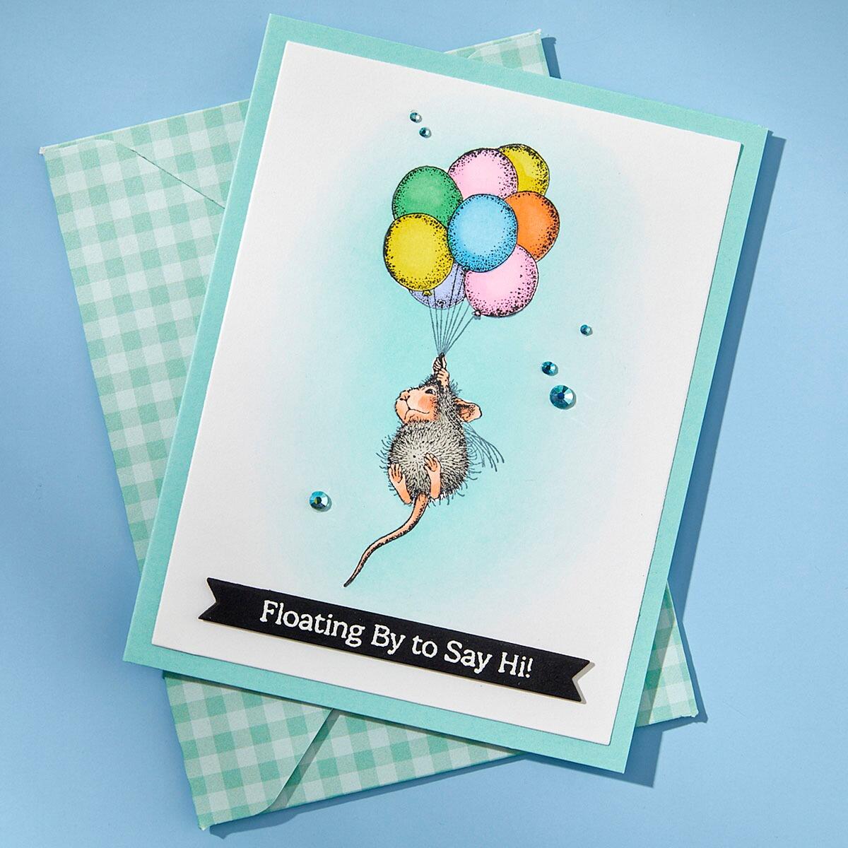 Spellbinders Up, Up and Away Cling Rubber Stamp Set from the House-Mouse Rare Bloom Collection