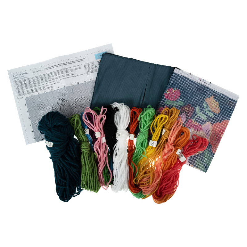Trimits Cat Half Stitch Cushion Kit Contents