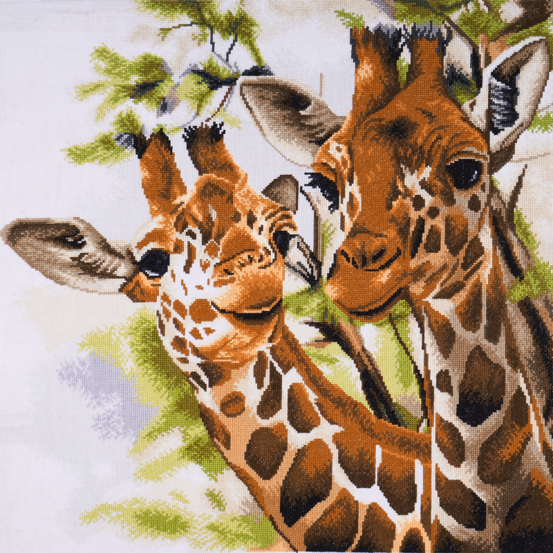 Trimits Extra Large Giraffes Cross Stitch Kit Completed