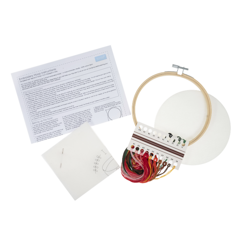 Trimits I Love Coffee Embroidery Hoop Kit Contents