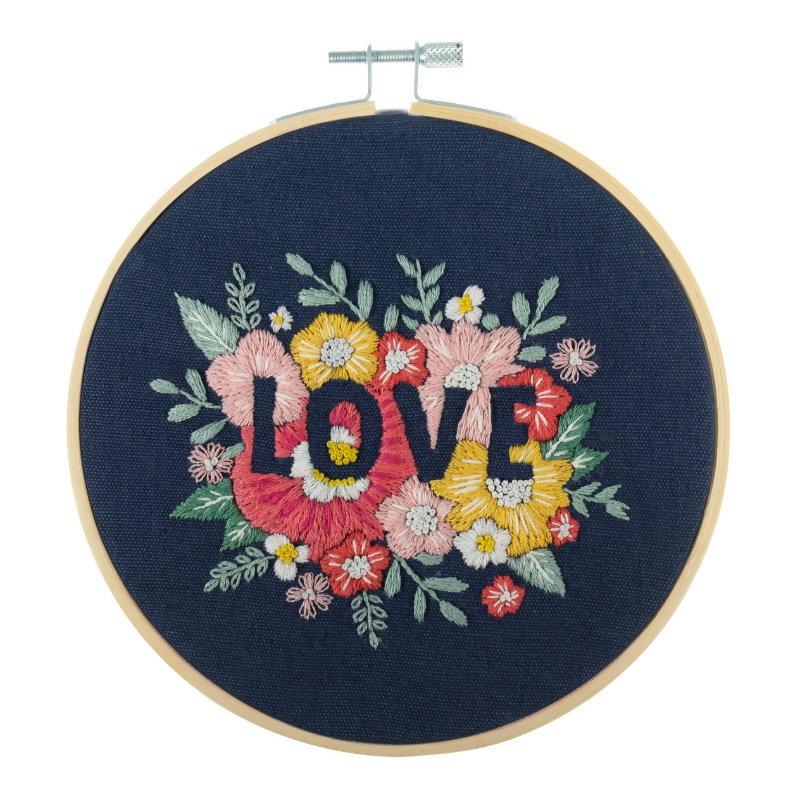 Trimits Love Embroidery Hoop Kit Finished Result